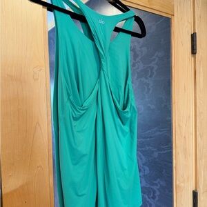 ALO Yoga Teal Racerback Tank Top